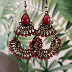 Red Dangling Earrings